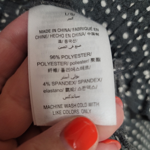 Bar III Cold Shoulder Women's Blouse Gray Size L Polka Dot - Picture 7 of 7